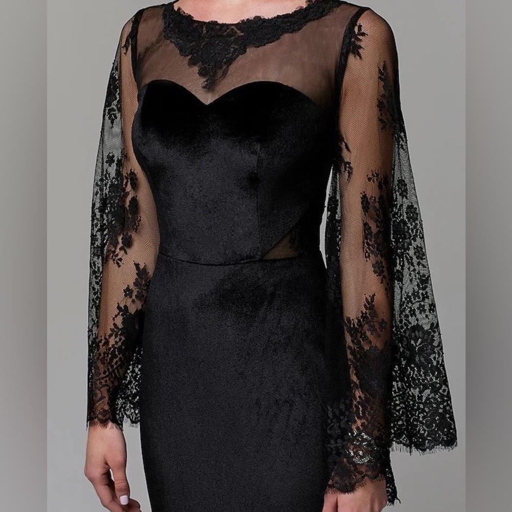 Elegant classy luxurious Black Lace Evening Gown formal lace dress - Picture 3 of 15